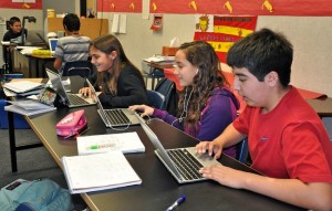 Chaparral students learn about computer programming. (Photo by Kelli Gile)