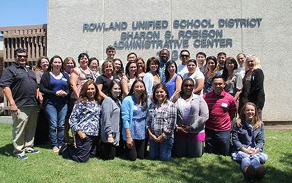 New teachers pose for photo at Rowland Unified. 