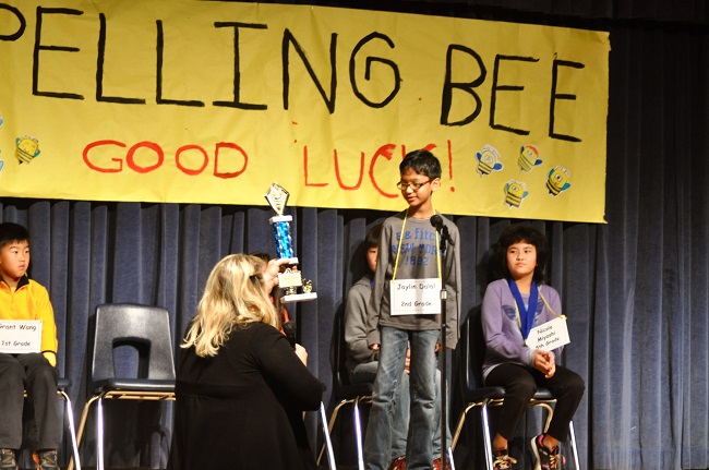 Castle Rock Elementary second grader Jaylin Dalal won the school’s Scripps Spelling Bee 