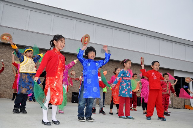 Nearly 200 Dual Language Immersion students at Walnut Elementary rang in the Lunar New Year for their parents and families 