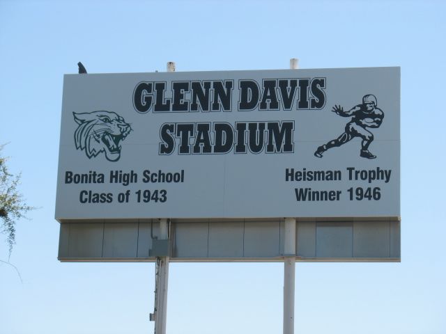 Glenn Davis Stadium sign