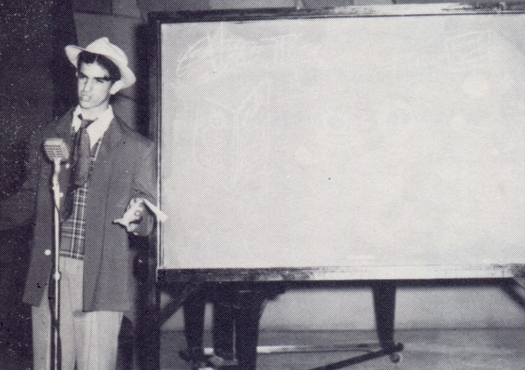 This talent show photo from the 1954 Claremont High yearbook is said to depict Frank Zappa.  He is not officially recognized as an alumnus, but many in the Class of 1958 remember his having attended briefly. (Courtesy photo)