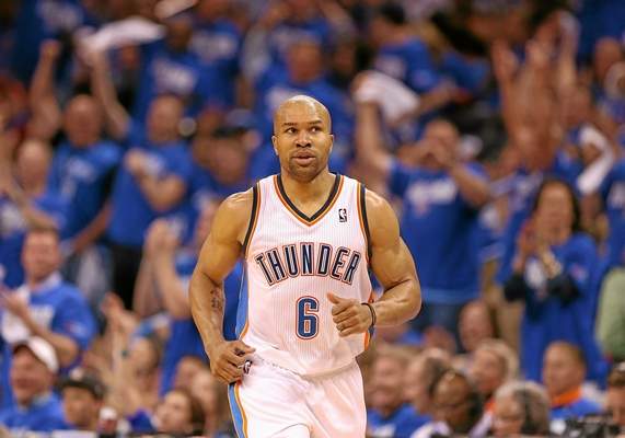 Derek Fisher has won five NBA titles in his 18-year career and is hoping to secure one more before calling it quits. (Photo by Christian Petersen/Getty Images)