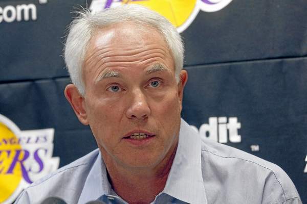 Lakers general manager Mitch Kupchak tried preaching patience. Nick Ut - Associated Press)