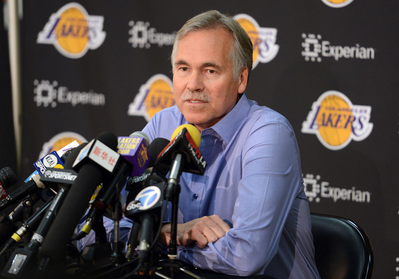 Los Angeles Lakers head coach Mike D'Antoni during a press conference held at the Toyota Sports Center,  El Segundo Calif., Friday, April 18,  2014.  (Photo by Stephen Carr / Daily Breeze)