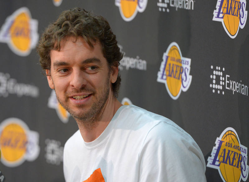 Pau Gasol talks about the disappointing season and his future following his Lakers exit interview at their training facility in El Segundo, CA on Thursday, April 17, 2014. (Photo by Scott Varley, Daily Breeze)