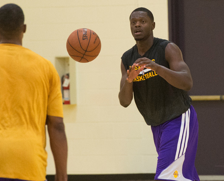 Lakers coach Byron Scott initially plans to feature Julius Randle as both a post player and playmaker. (Thomas R. Cordova-Daily Breeze/Press-Telegram)"