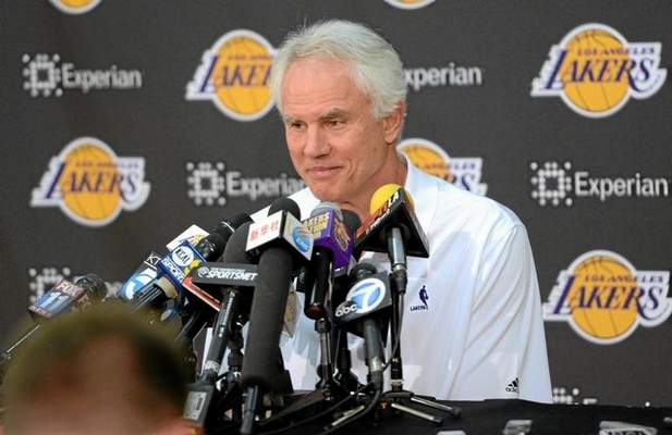 Los Angeles Lakers General Manager Mitch Kupchak during a press conference held at the Toyota Sports Center, El Segundo Calif., Friday, April 18, 2014. (Photo by Stephen Carr / Daily Breeze) 