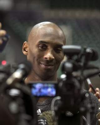 Kobe Bryant on talking to his young Lakers teammates: “There’s a generational gap, but the universal language is the game. These guys are thirsty for knowledge.” MARCO GARCIA — THE ASSOCIATED PRESS