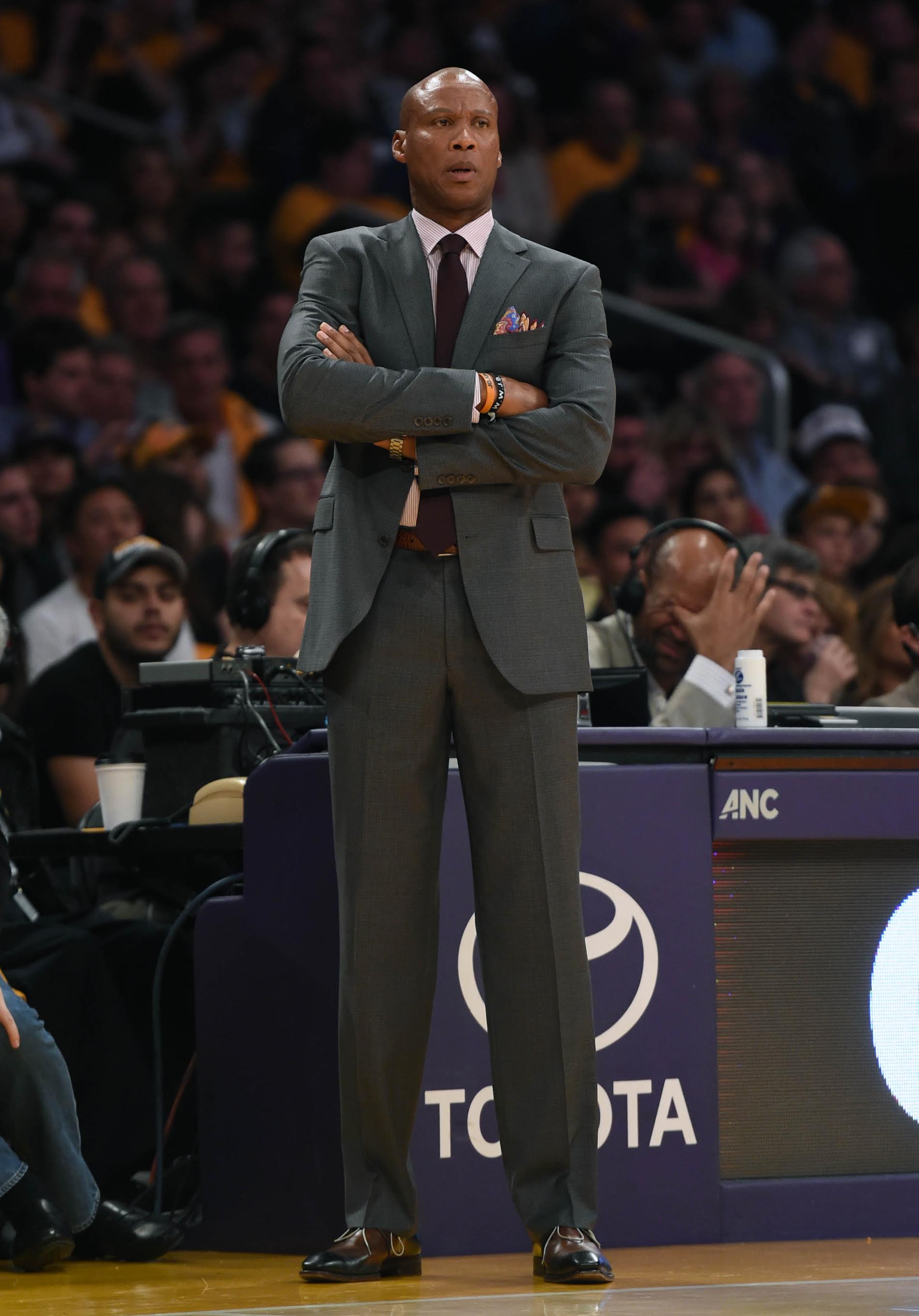 Los Angeles Lakers head coach Byron Scott against Portland, during the second half at the Staples Center.  Los Angeles Calif., Sunday, November,22, 2015.         (Photo by Stephen Carr / Daily Breeze)