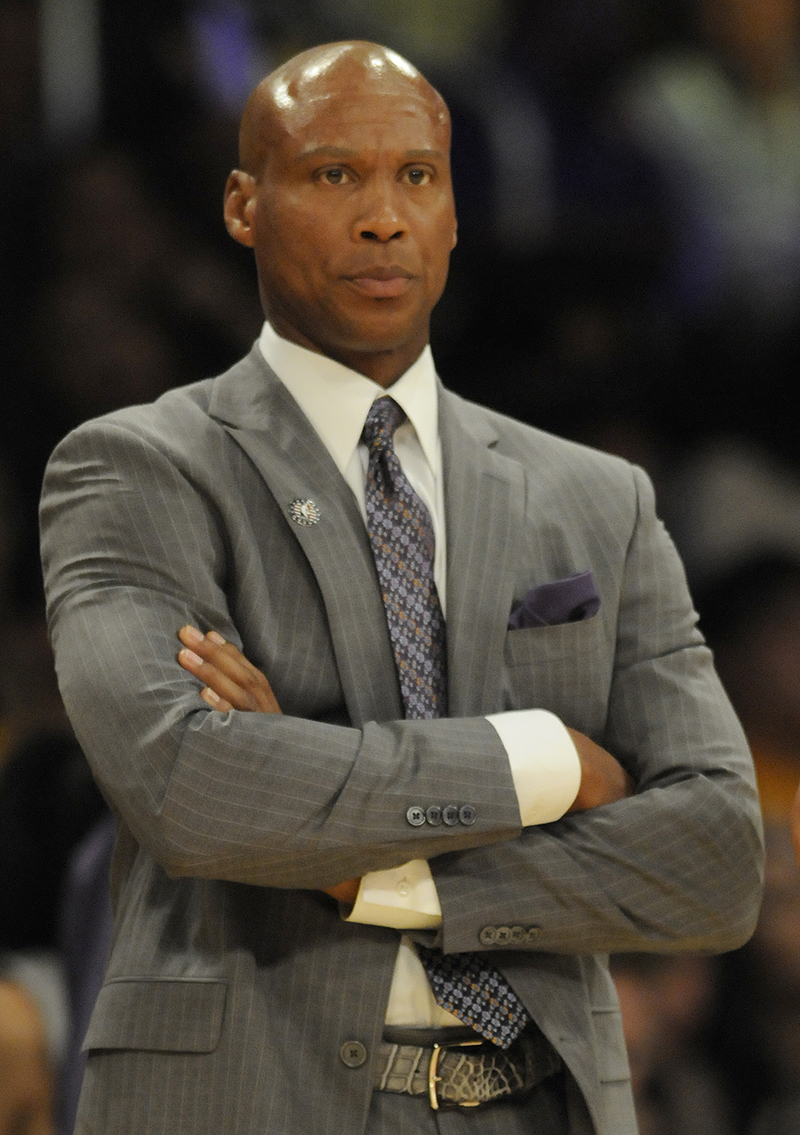 Los Angeles Lakers head coach Byron Scott had little to smile about. The Los Angeles Lakers played the Denver Nuggets in a regular season NBA game at Staples Center in Los Angeles, CA. 11/3/2015 (photo by John McCoy/Los Angeles News Group)