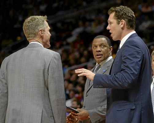 The Golden State Warriors granted permission to the Lakers to interview assistant coach Luke Walton . (Photos by John McCoy / Los Angeles Daily News) 