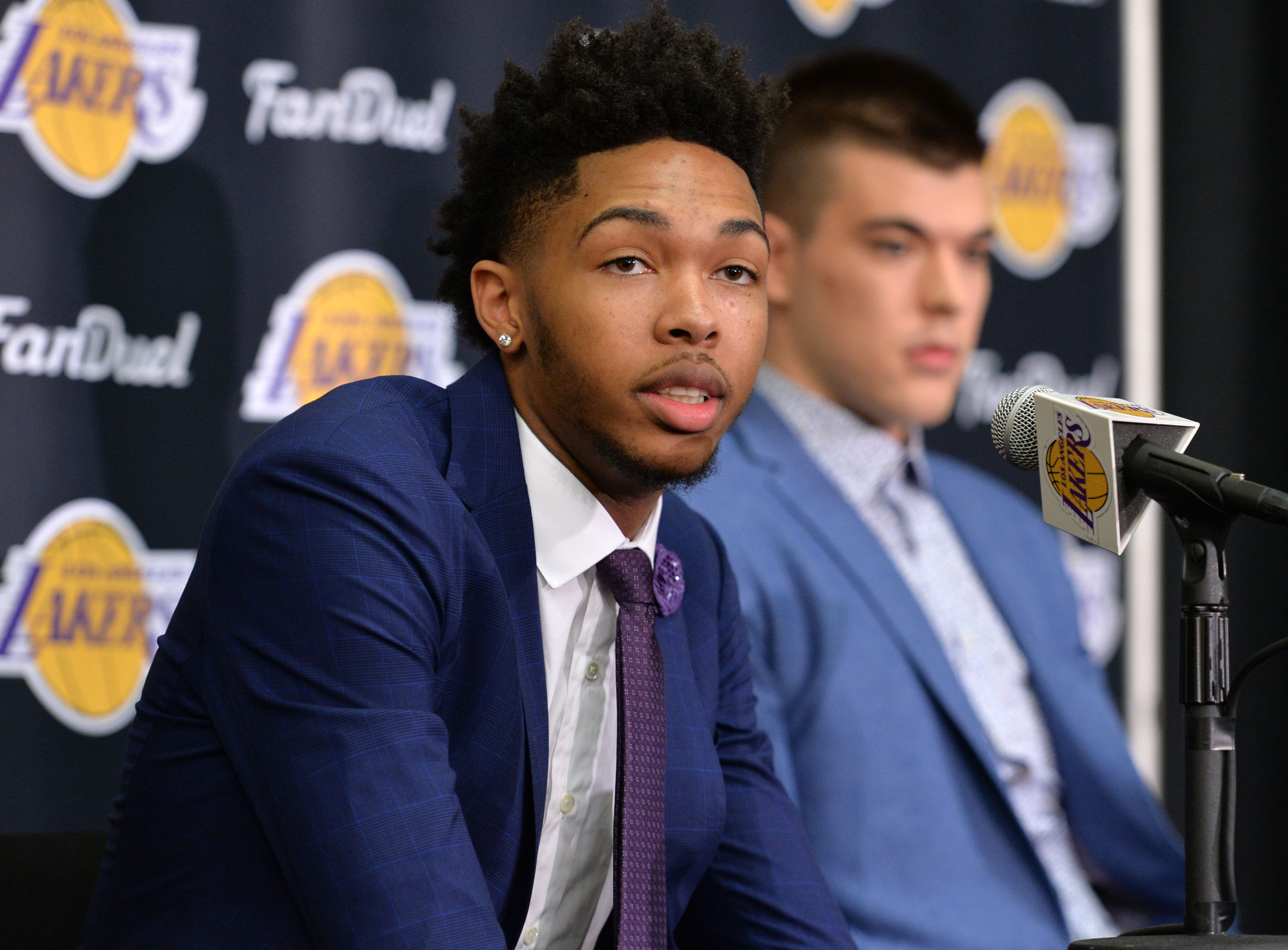 Lakers press conference to introduce 2016 draft picks Brandon Ingram and Ivica Zubac at practice facility in El Segundo Tuesday July 5, 2016. Brandon Ingram talks about his feelings coming to Lakers franchise. Photo By  Robert Casillas / SCNG