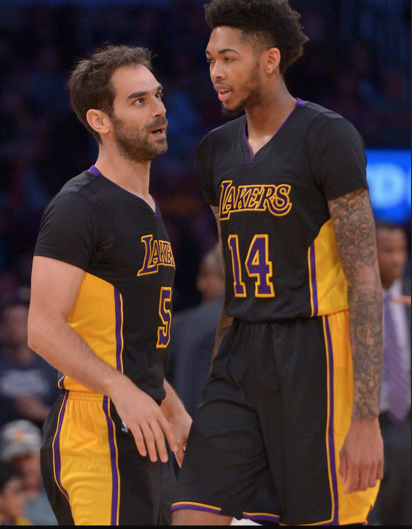 The Lakers have appreciated the steady presence from veteran point guard Jose Calderon (left). Photo by John McCoy/Los Angeles Daily News (SCNG)
