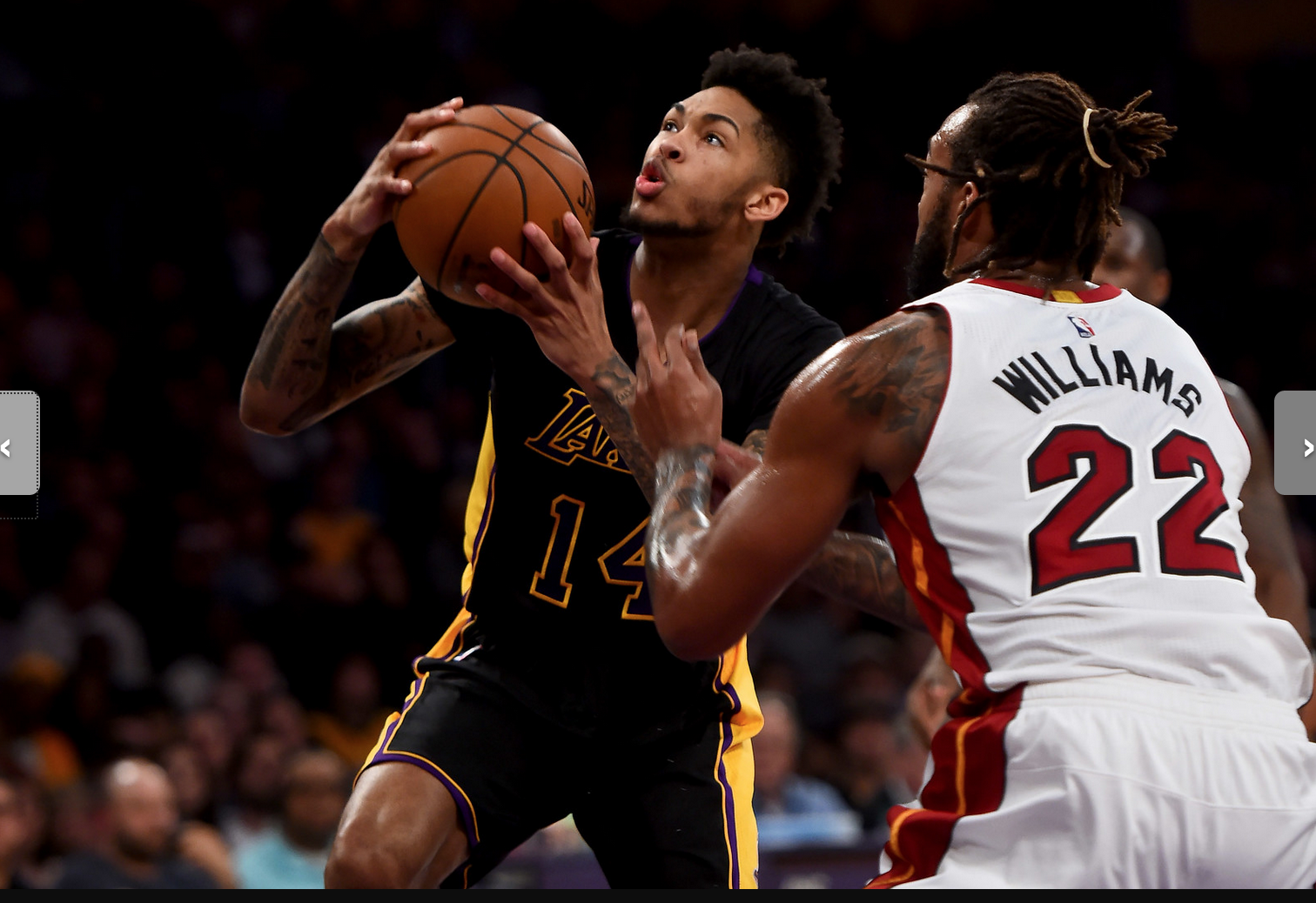 Lakers rookie forward Brandon Ingram has attacked the basket more in recent games. (Photo by Hans Gutknecht, Los Angeles Daily News/SCNG)