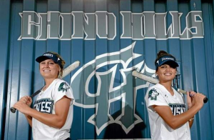 Chino Hills softball players Tannon, left, a senior, and Taylon Snow, a sophomore, have both committed to play at the University of Washington. (John Valenzuela—Inland Valley Daily Bulletin Staff Photographer)