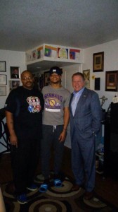 Notre Dame football coach Brian Kelly visits with San Gorgonio athlete Nate Meadors