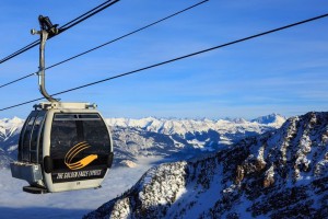 The Golden Eagle Express offers a quick trip up to the mountaintop Eagle's Eye restaurant at Kicking Horse. (Photo courtesy Kicking Horse Mountain Resort)