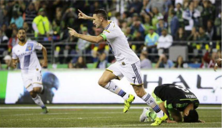 Robbie Keane's goal in the 37th minute was enough for the Galaxy to clinch a playoff berth against Seattle on Sunday. (AP Photo/Ted S. Warren)
