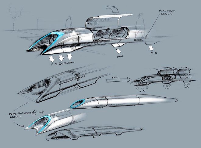Hyperloop pods float on a cushion of air and move through a low-pressure tube with the help of electric magnets and on-board fans.