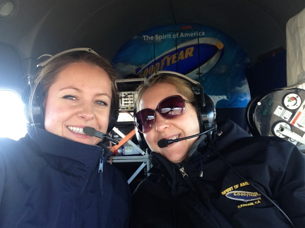 Goodyear pilots Taylor Laverty and Kristen Arambula