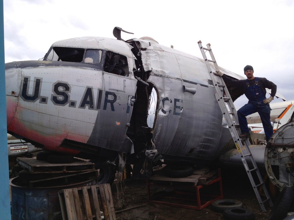 C-47 plane damaged