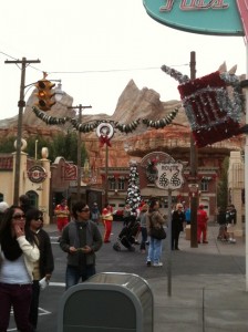 Cars Land has lots of adorable decorations for Christmas. 