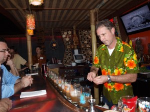 The Skipper Scott Noble concentrates on making classic mai tais.