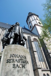 St. Thomas Lutheran Church, where Johann Sebastian Bach worked as the choir director from 1723 until his death in 1750. Bach is buried here and statue of the famous composer sits outside the church.(Photo courtesy of Leipzig Tourism and Marketing) 