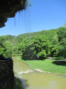 A short walk takes hikers behind a waterfall for a great view of Dogwood Creek.