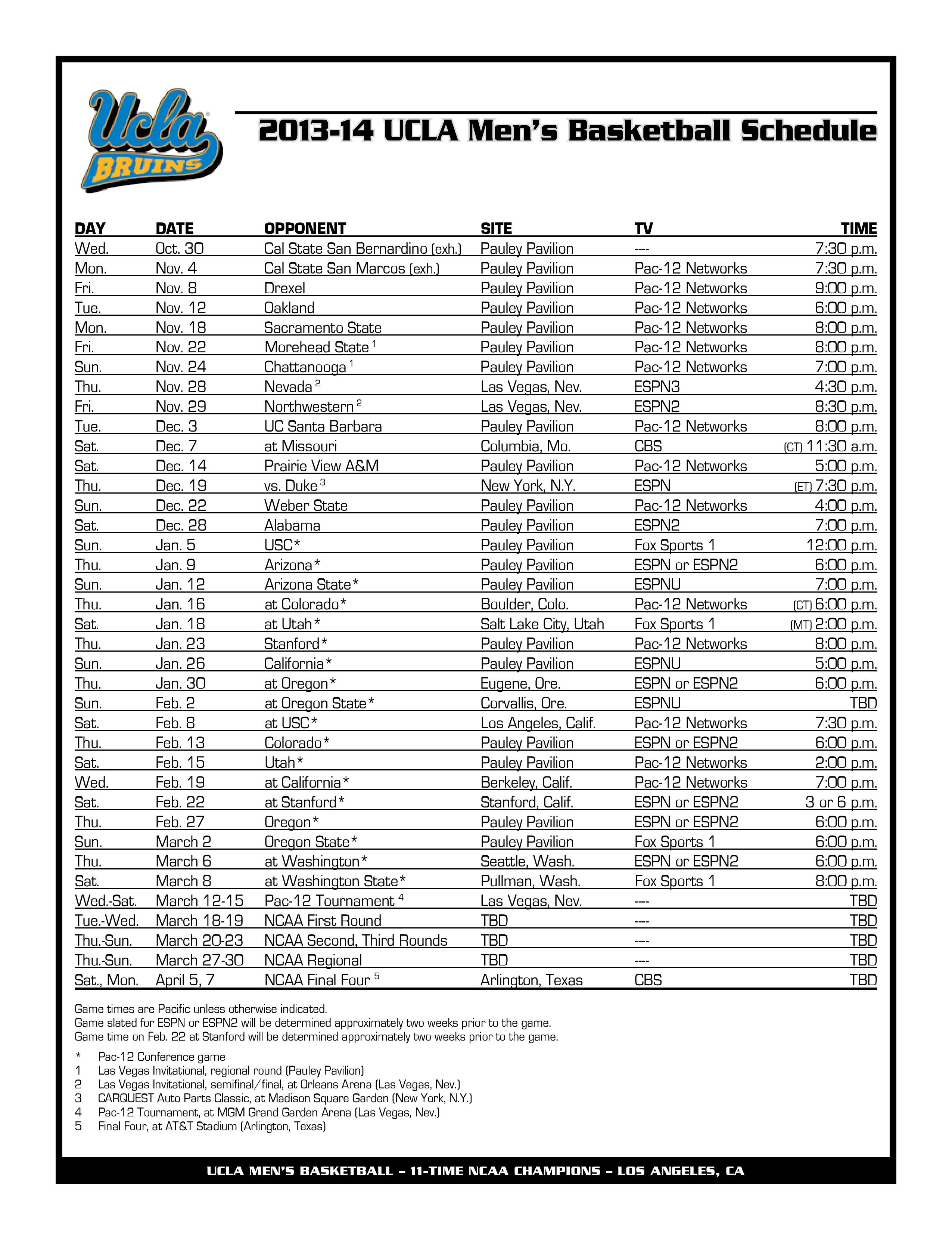 Basketball schedule | Inside UCLA with Jack Wang
