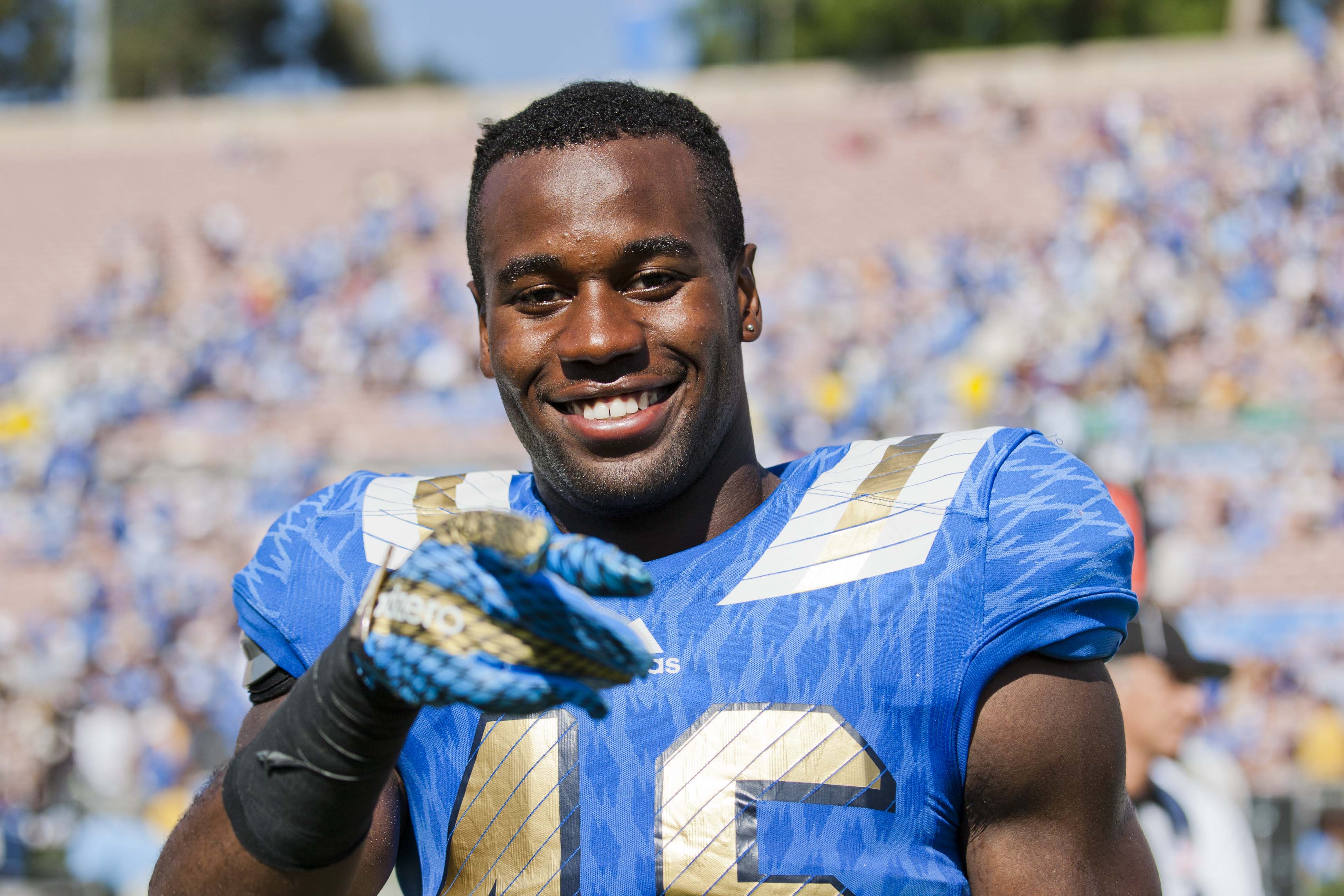 UCLA linebacker Kene Orjioke is set to make his final appearance as a Bruin, forgoing his final year of eligibility. (Katie Meyers/UCLA Athletics)