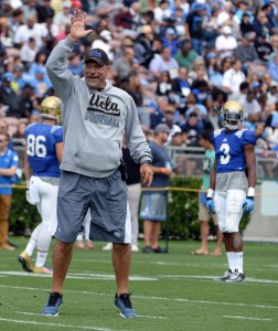 UCLA offensive coordinator Noel Mazzone is on his way out after four years. (Keith Birmingham/Staff)