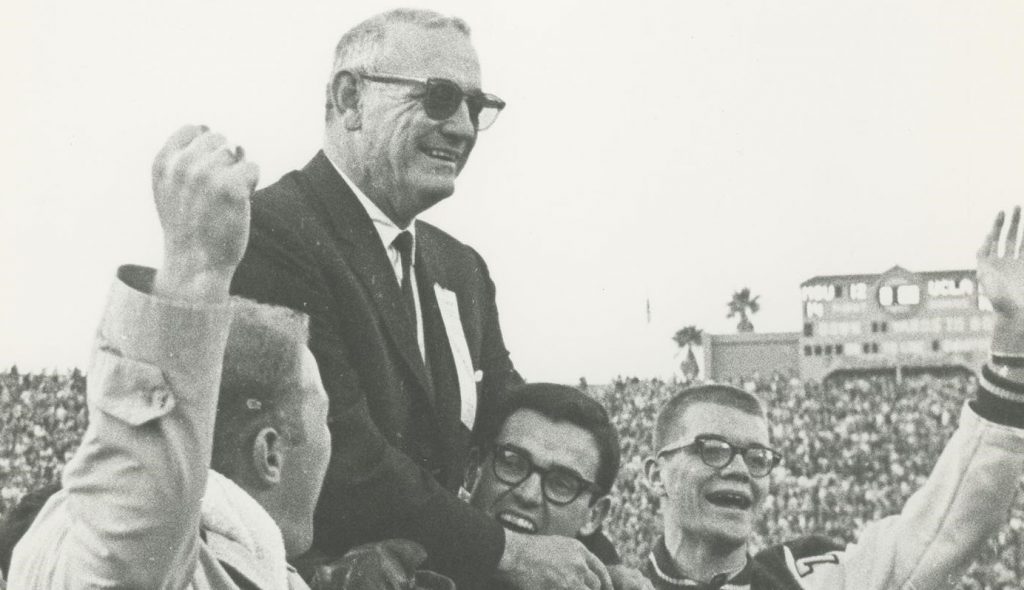 Former UCLA head coach Tommy Prothro led the Bruins to their first ever Rose Bowl victory, a 14-12 win over No. 1 Michigan State in 1966. Photo courtesy UCLA Athletics 