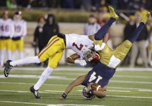 USC got in a couple of good plays, but Notre Dame came out on top, 41-31, Saturday in South Bend, Ind. (AP Photo/Darron Cummings)