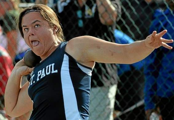 St. Paul High School's Sarah Hernandez won a CIF Southern Section shot put title and is the Daily News Athlete of the Year. (Photo by Keith Birmingham/ Pasadena Star-News) 